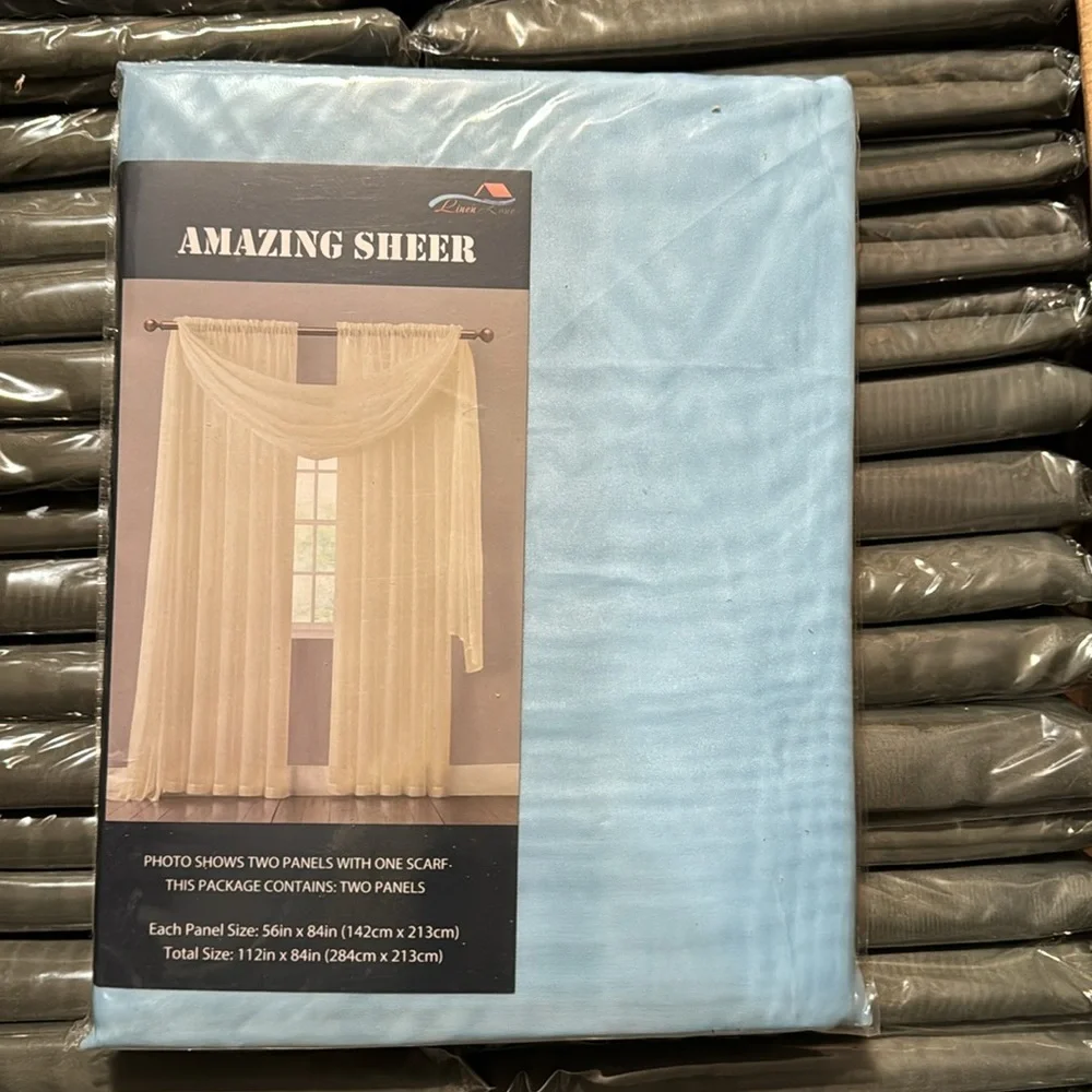 Amazing Sheer Baby blue 2 window panels